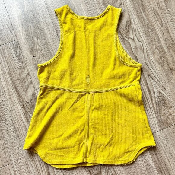 Free People Movement Headstart Corset Style Tank in Yellow Sulfur Size L - Picture 4 of 5